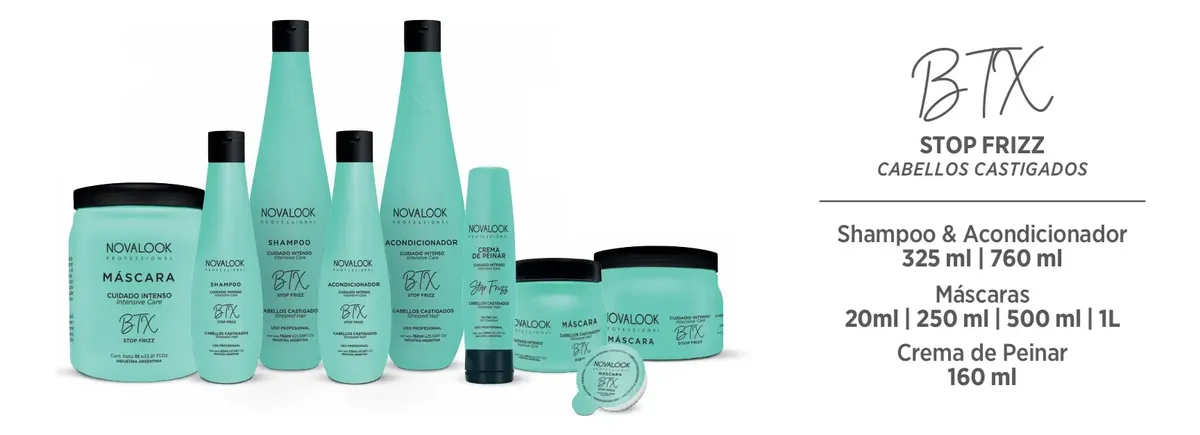 Imagen 2 de Shampoo/acondicionador Novalook Btx 760ml Cabellos Castigados Stop Friz